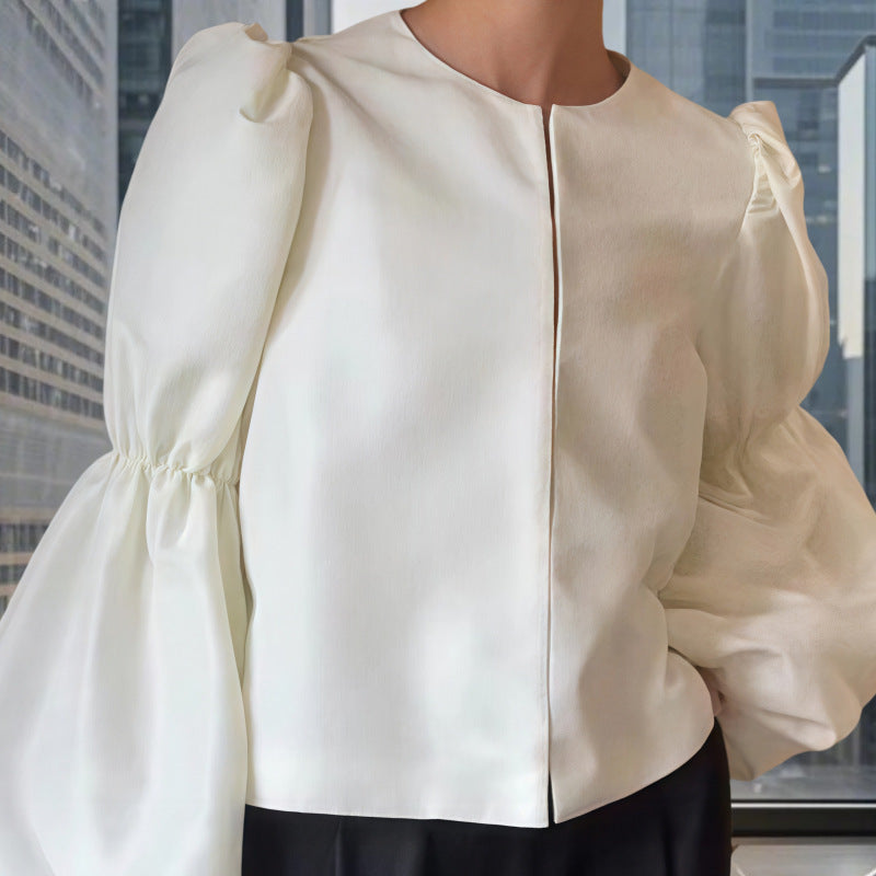 Damen Bluse mit voluminösen Puffärmeln und elegantem Design Drune