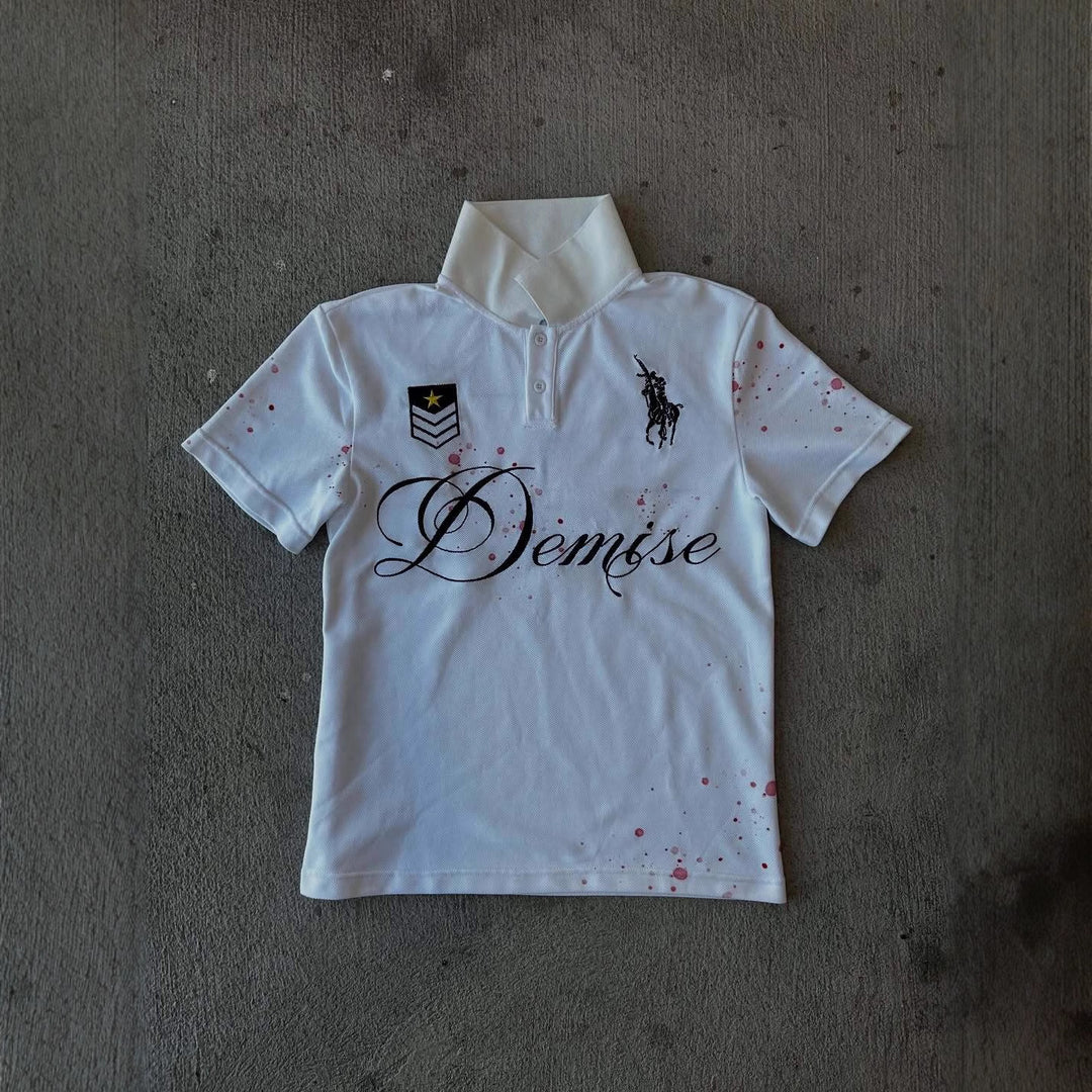 Damen Polo T-Shirt mit stylischem Schriftzug Drune