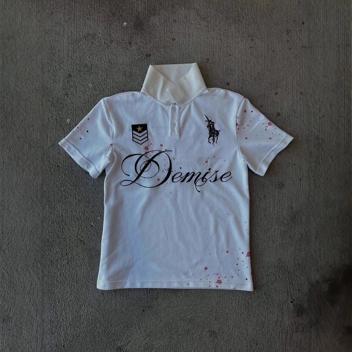 Damen Polo T-Shirt mit stylischem Schriftzug Drune