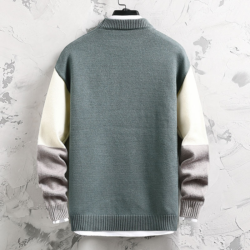 Herren hochwertiger Rollkragenpullover mit modernem geometrischem Design Drune