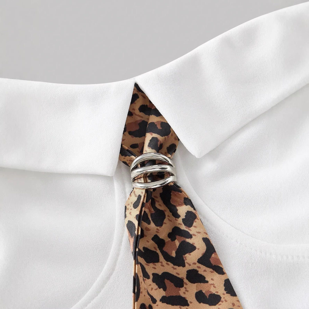 Damen Corsage mit modischem Tiermuster und tailliertem Schnitt Drune