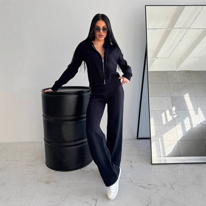 Damen Bequemer Fleece-Jumpsuit mit praktischer Kapuze und Reißverschluss Drune