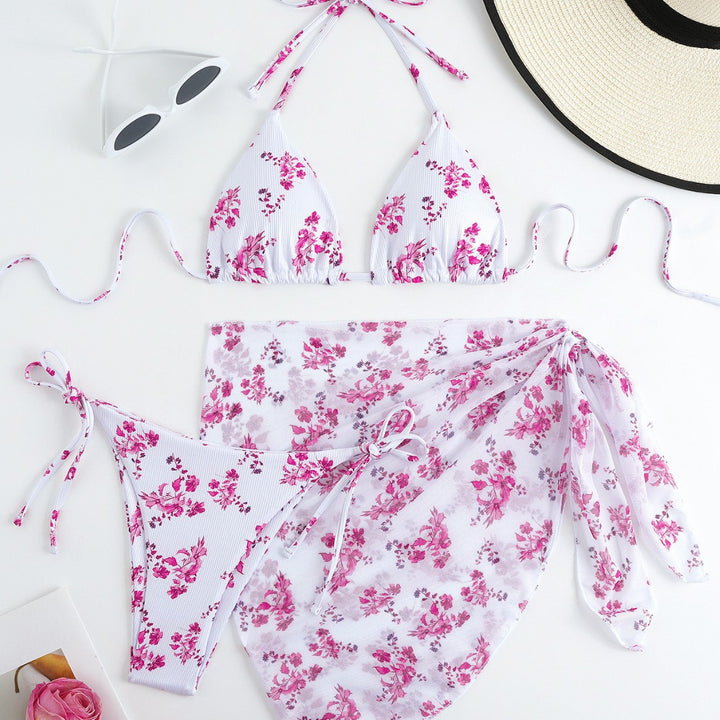 Damen Triangel-Bikini-Set mit elegantem Wickelrock Drune