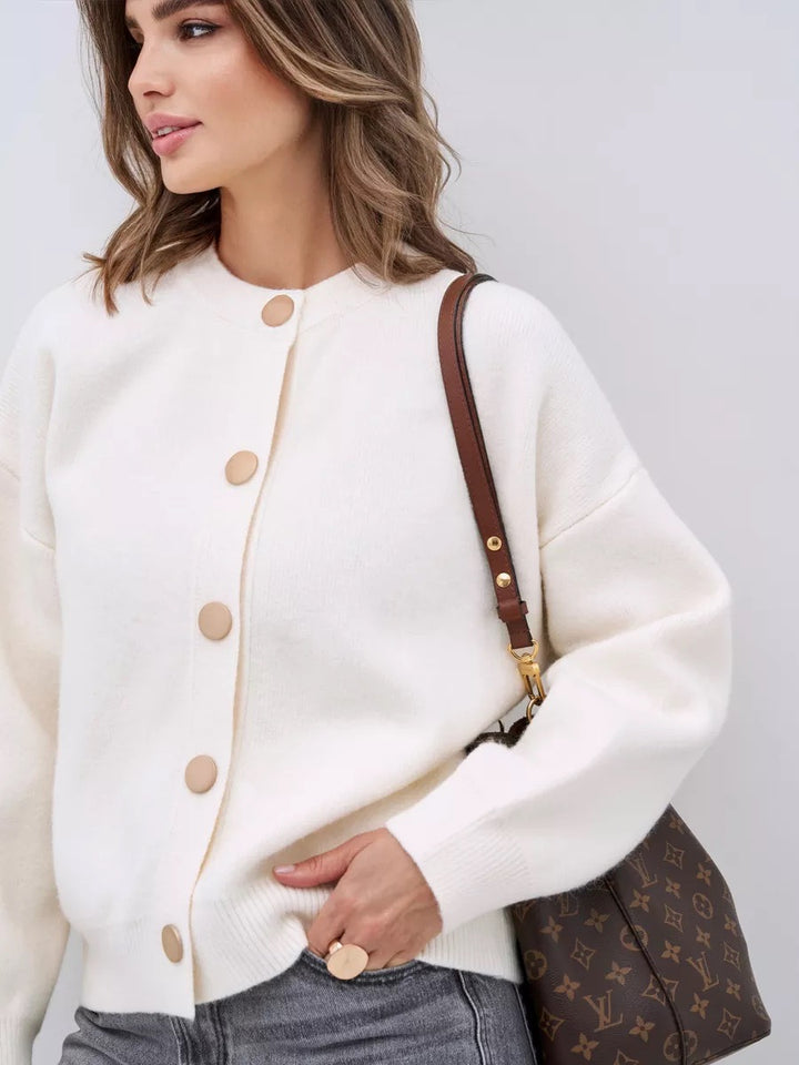 Damen modischer Strickcardigan mit Knopfdetails und weichem Material Drune