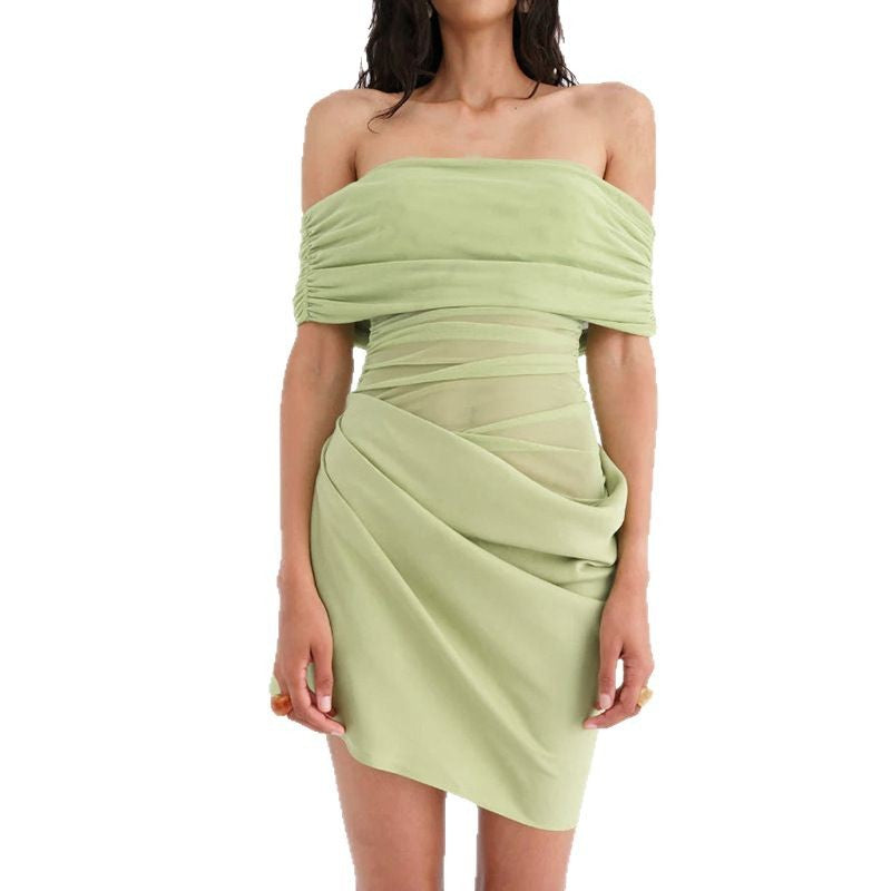 Damen Offshoulder Minikleid mit innovativem Drapierungsdesign Drune