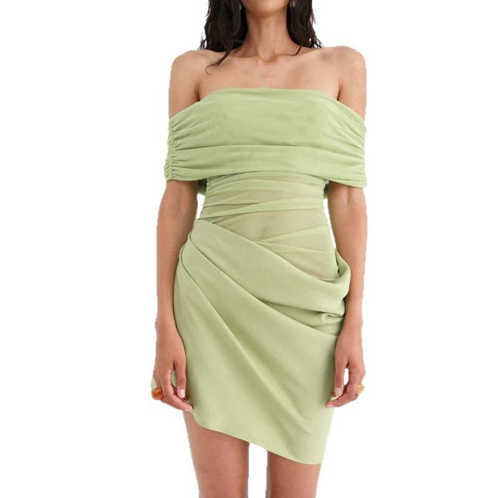Damen Offshoulder Minikleid mit innovativem Drapierungsdesign Drune