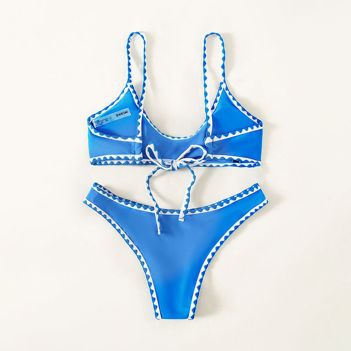 Damen Bikini-Set mit lässigem Schnitt und kontrastierenden Kanten Drune