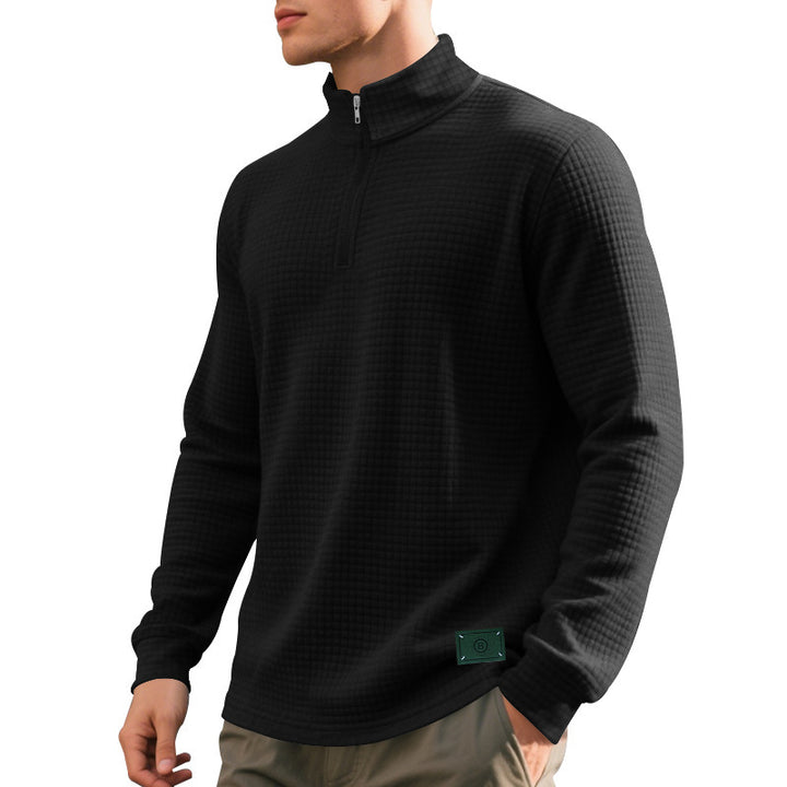 Herren Stepppullover mit modernem Reißverschluss und strukturiertem Design Drune
