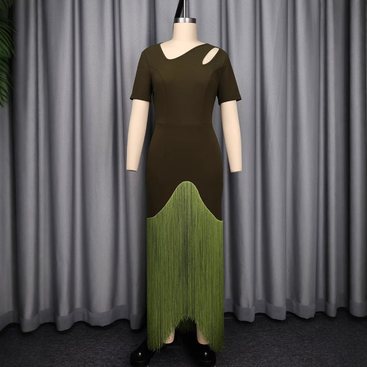Damen elegantes Kleid mit asymmetrischem Saum und modischem Cut-Out Drune