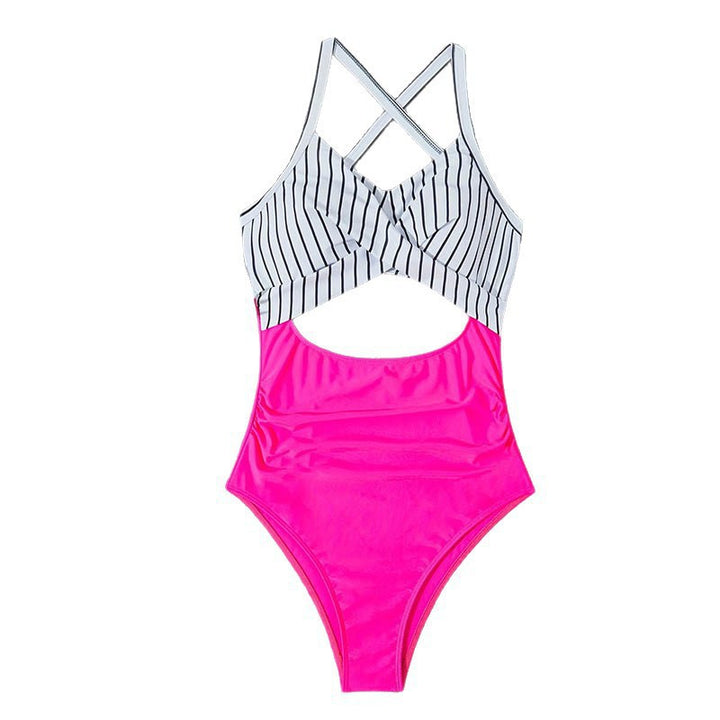 Damen Einteiliger Badeanzug mit elegantem Wickelschnitt Drune