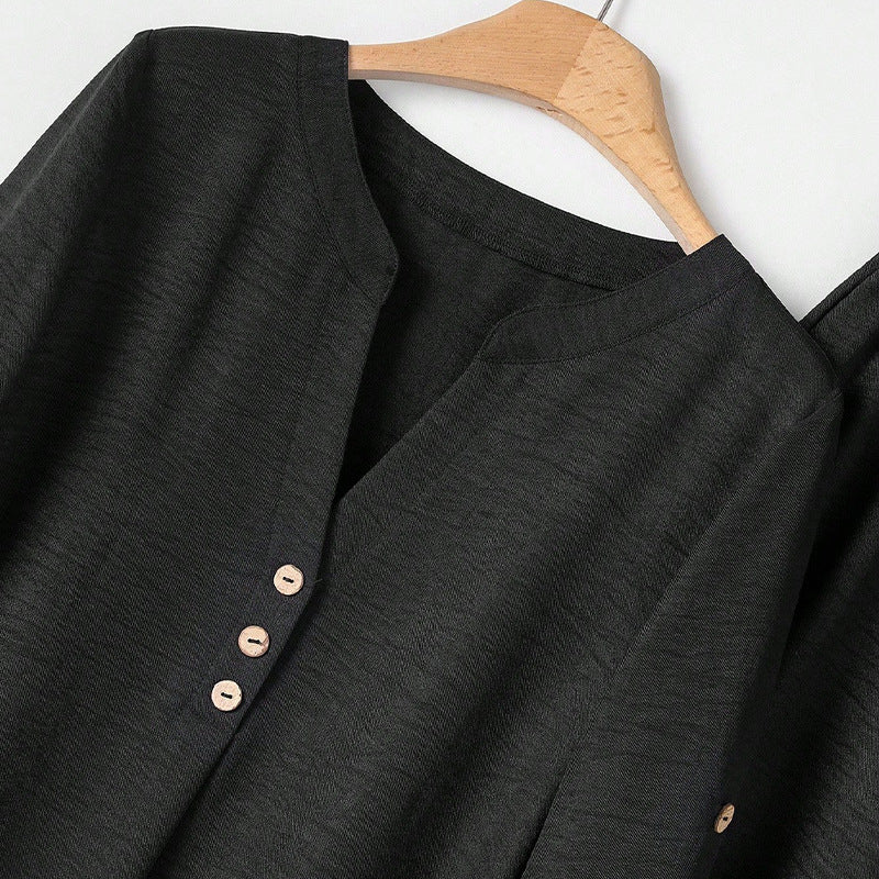 Damen lässiges Zweiteiler-Set mit Knopfdetails Drune
