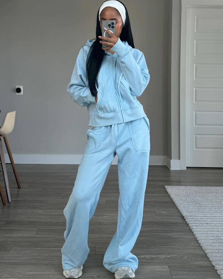 Damen lässiger Hoody- und Freizeithosen-Set Drune