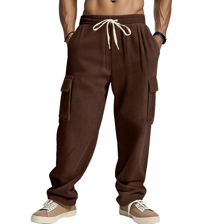 Herren nan weite Cordhose mit Cargotaschen und Tunnelzugbund Drune