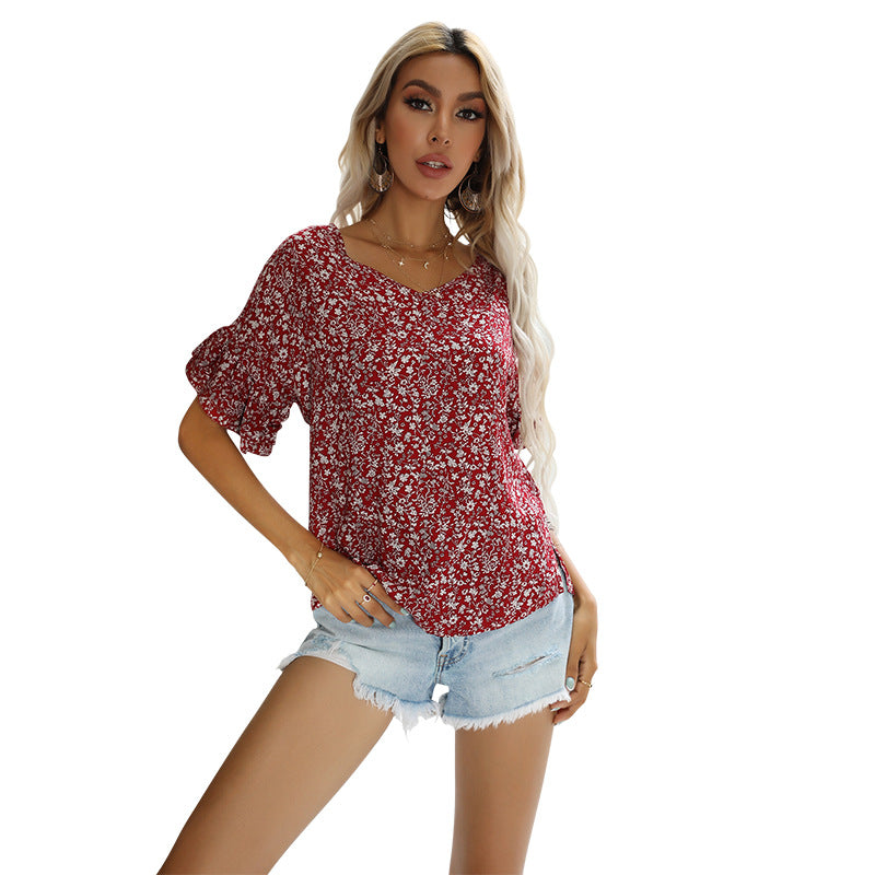 Damen Bluse mit floralem Muster und lässigem Schnitt Drune