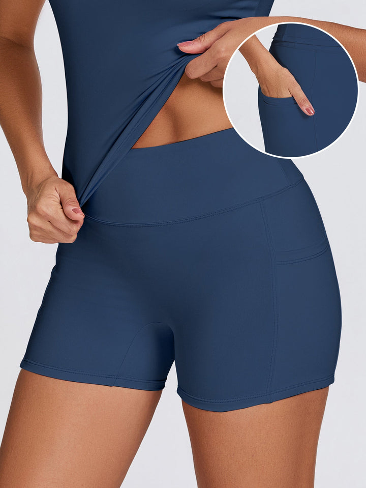 Damen Sportliche Kompressions-Shorts mit praktischen Seitentaschen Drune