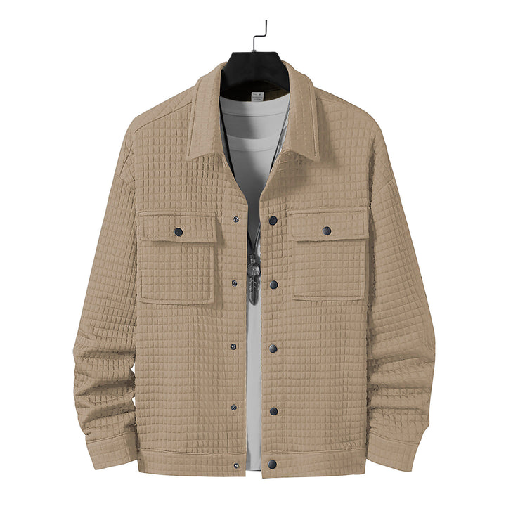 Herren nan gesteppte Overshirtjacke mit quadratischer Steppstruktur und aufgesetzten Brusttaschen Drune