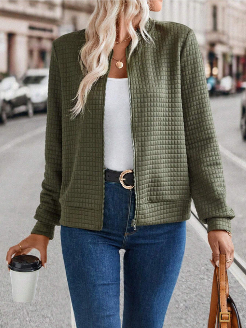 Damen leichte Steppjacke mit hohem Kragen und durchgehendem Reißverschluss Drune
