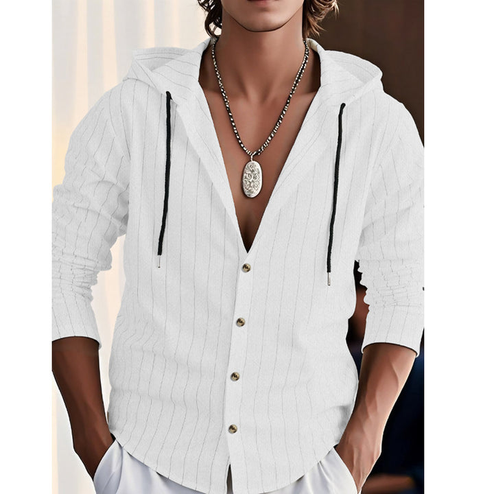 Herren lässige und modische Hemdjacke mit Kapuze Drune