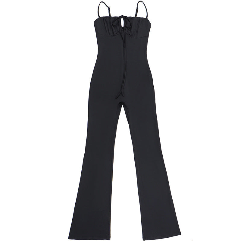 Damen Figurbetonter Jumpsuit mit raffinierter Schnürung Drune