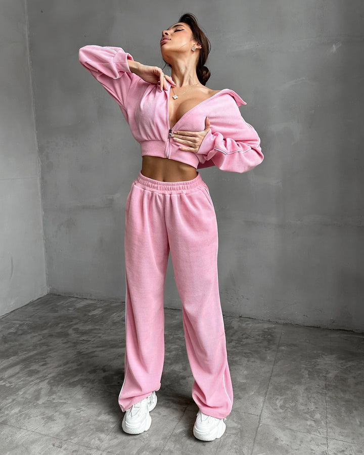 Damen Entspanntes Loungewear-Set mit Kapuze und weitem Schnitt Drune