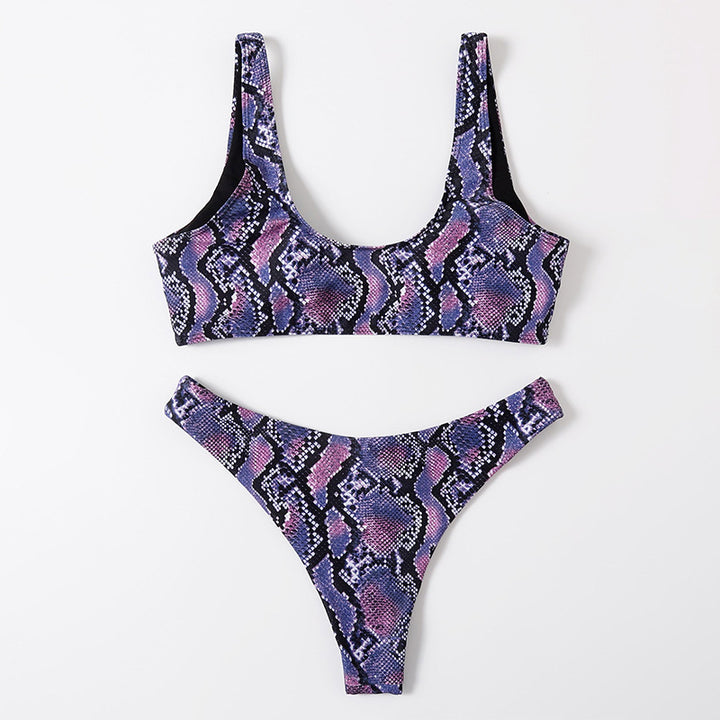 Damen Bunte Slips und Bandeau-Bikini-Set Drune