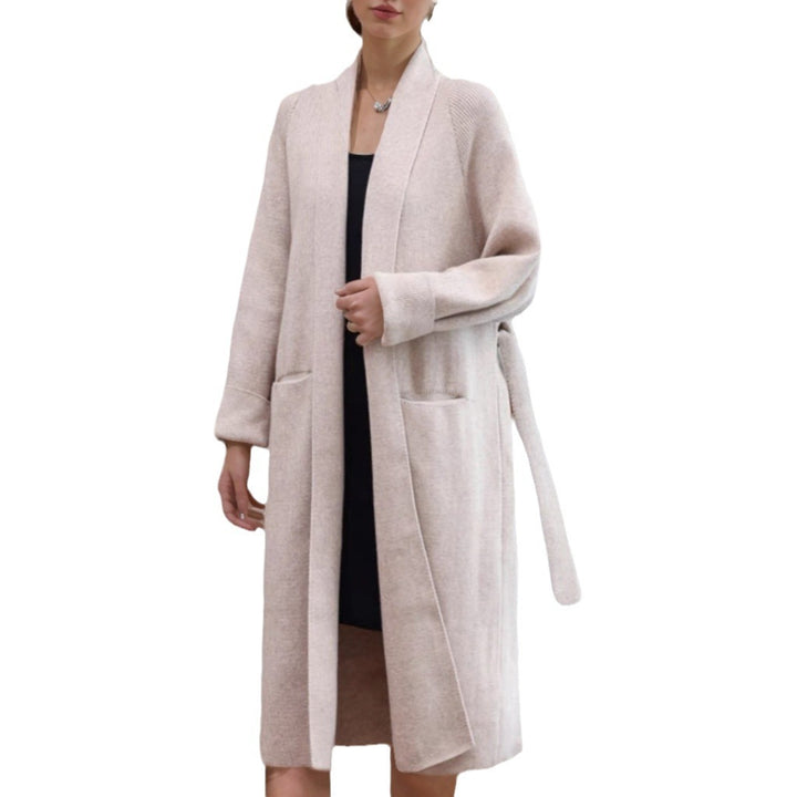 Damen Langer Strickmantel mit geöffnetem Schnitt und praktischen Taschen Drune