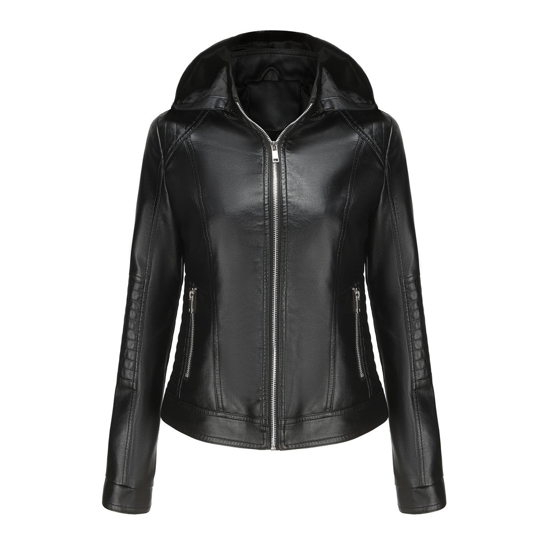 Damen Kapuzenjacke aus hochwertigem Kunstleder Drune