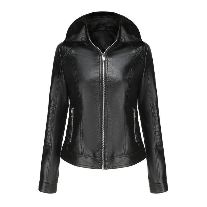 Damen Kapuzenjacke aus hochwertigem Kunstleder Drune