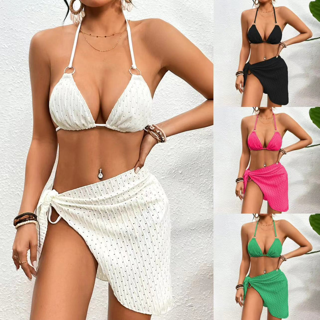 Damen Triangel-Bikini mit modischem Wickelrock Drune