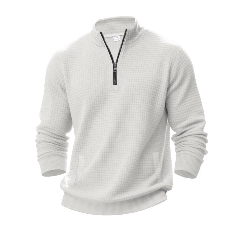 Herren Stepppullover mit halbem Reißverschluss und modernem Strukturdesign Drune