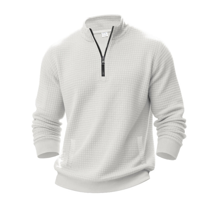 Herren Stepppullover mit halbem Reißverschluss und modernem Strukturdesign Drune