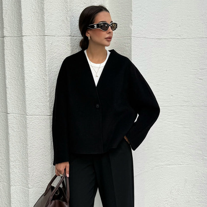 Damen Wolljacke mit großzügigem Schnitt Drune