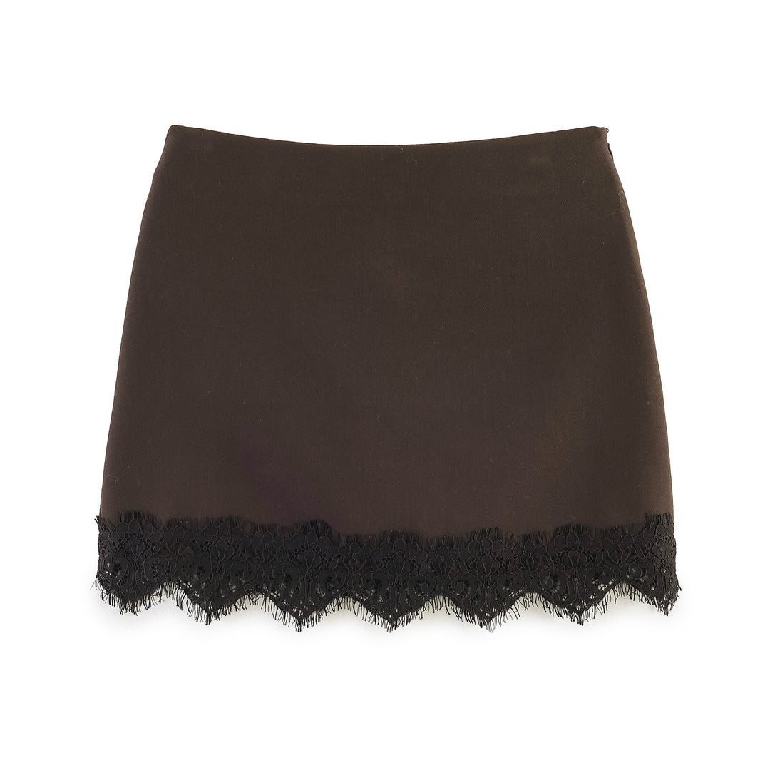 Damen Feiner Rock mit eleganter Spitzenverzierung Drune
