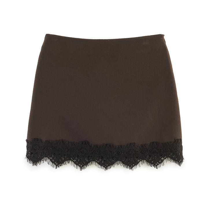 Damen Feiner Rock mit eleganter Spitzenverzierung Drune