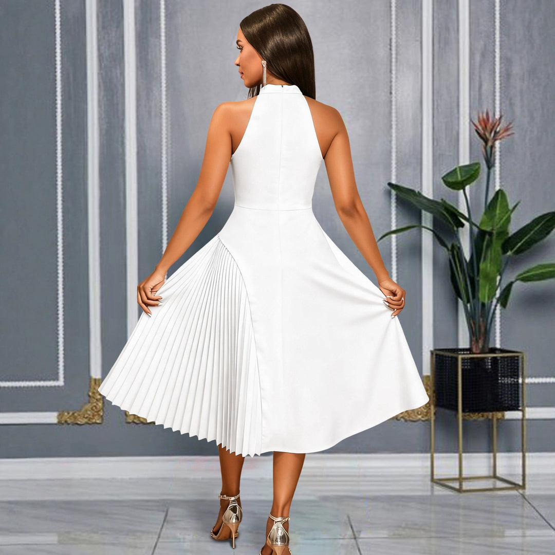Damen Elegantes Midikleid mit Plissee-Detail Drune