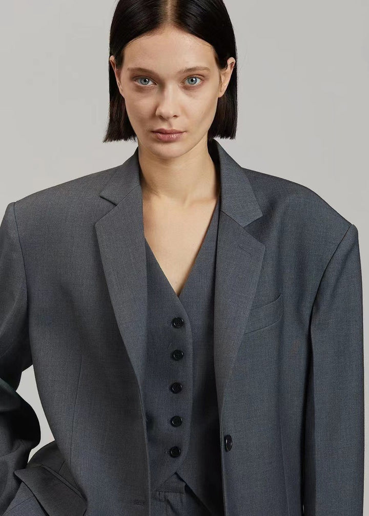 Damen Eleganter Oversize-Blazer mit passendem Hosenanzug Drune