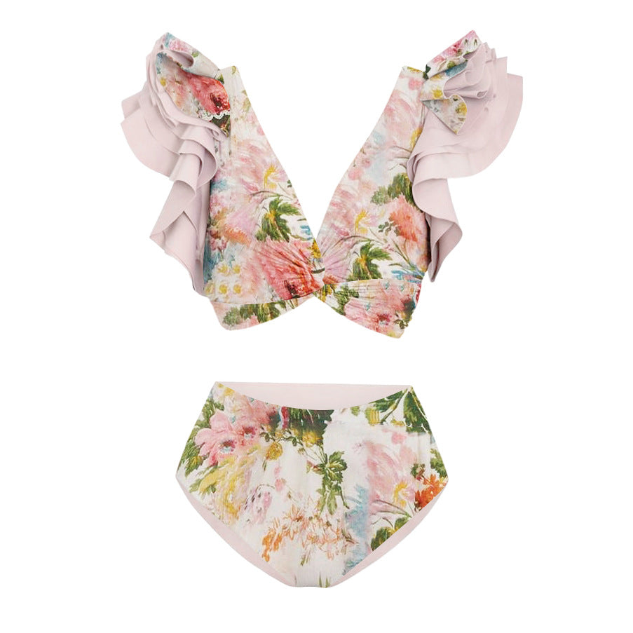 Damen Badeanzug mit floralem Design und schicker Wickelhose Drune