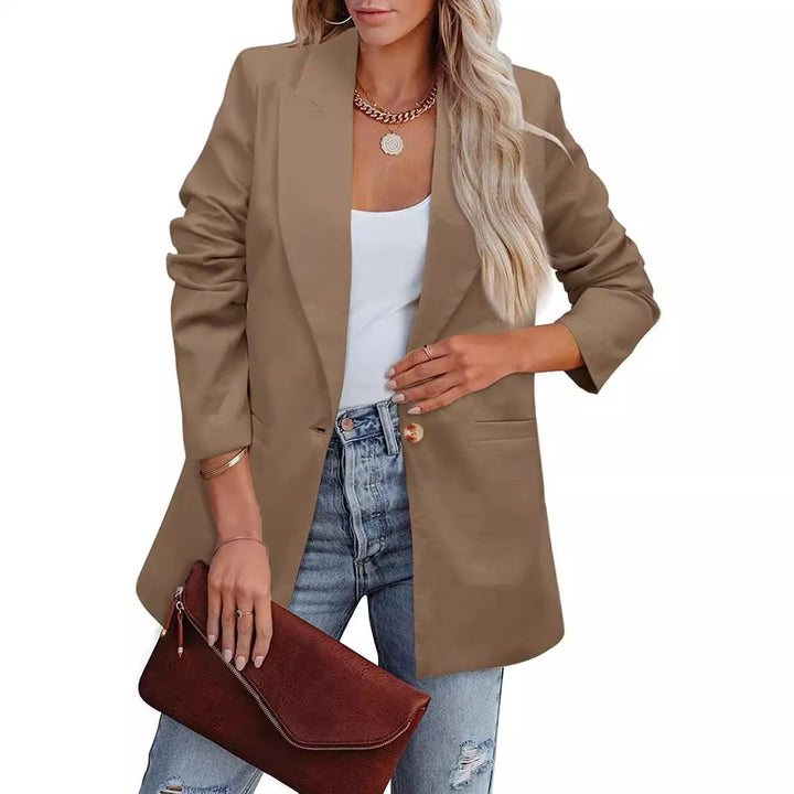Damen Eleganter Freizeitblazer mit lässigem Schnitt und zwei Taschen Drune