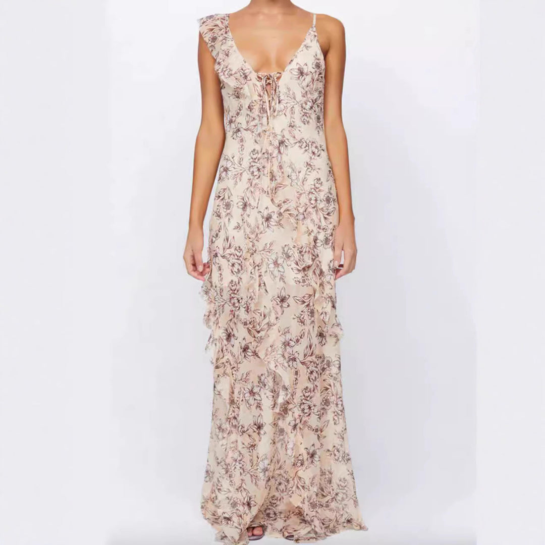 Damen Sommerliches Maxikleid mit floralen Prints Drune