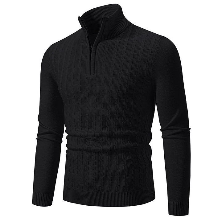 Herren eleganter Strickpullover mit hochabschließendem Reißverschluss Drune