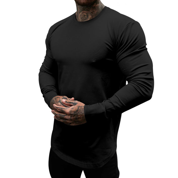 Herren Langarmshirt aus weichem, elastischem Baumwollmix mit Rundhalsausschnitt Drune
