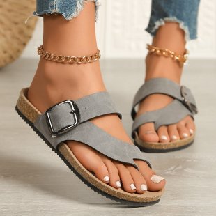 Damen Zehentrenner-Sandalen mit geflochtenen Riemen und rutschfester Sohle Drune