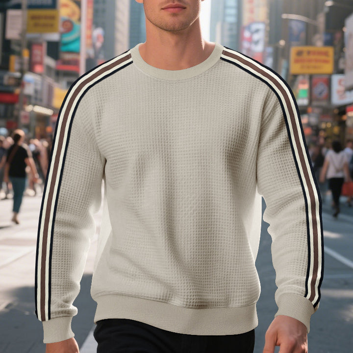 Herren Sweatshirt mit strukturiertem Material und modischen Streifen Drune