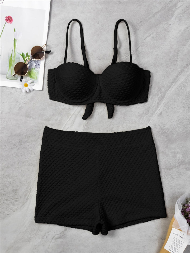 Damen Hoch tailliertes Bikini-Set mit gepolstertem Oberteil Drune