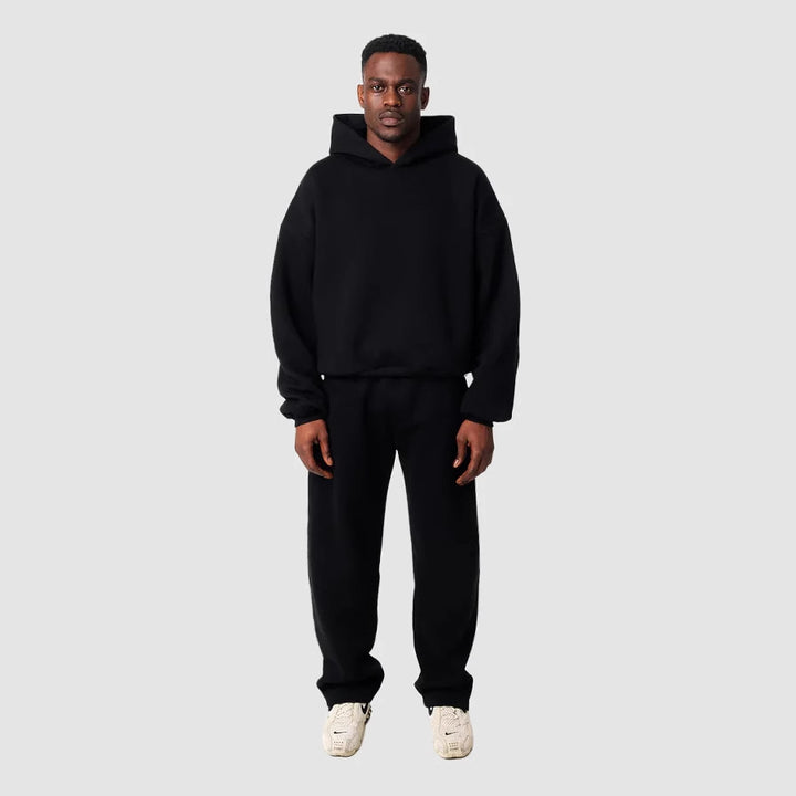 Unisex nan gemütliches Loungewear-Set mit hohem Rollkragen, relaxed-fit Sweatshirt und gerader Sweatpants Drune