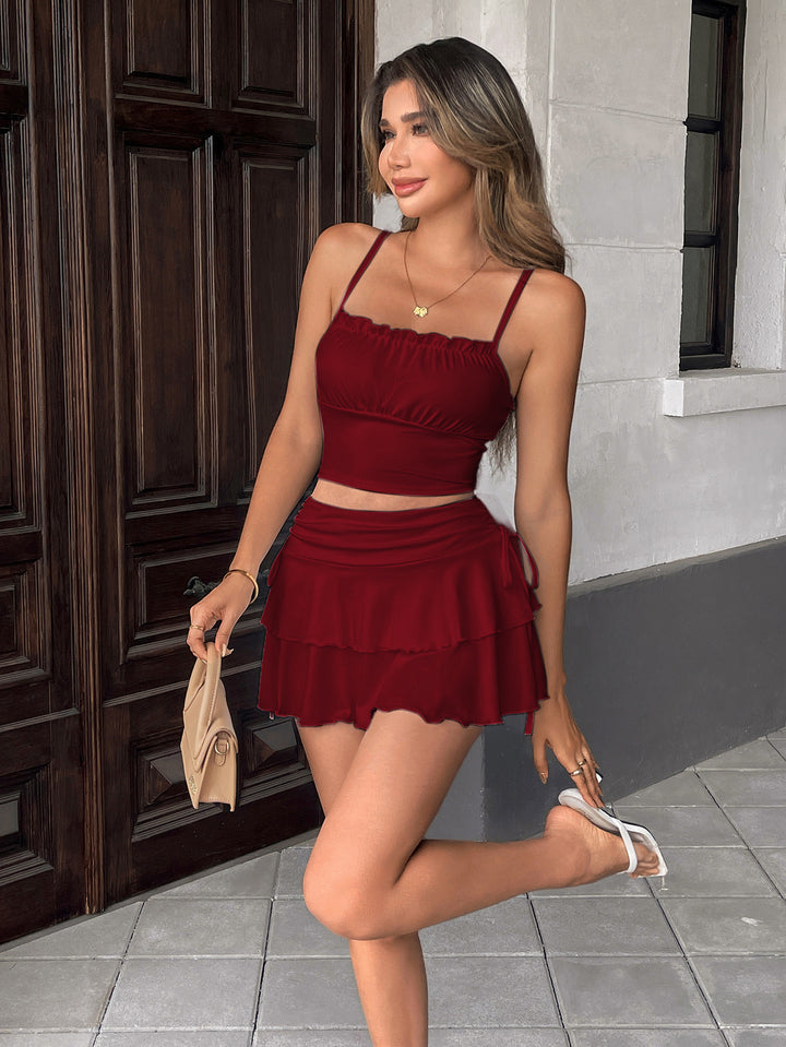 Damen Sommerliches Crop-Top und Mini-Rock Set Drune