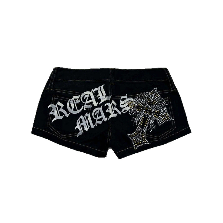 Damen Trendige Jeans-Shorts mit glitzernden Applikationen Drune