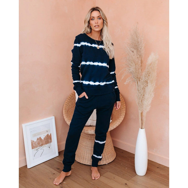 Damen lässiges Freizeit-Set mit modischem Batikdesign Drune