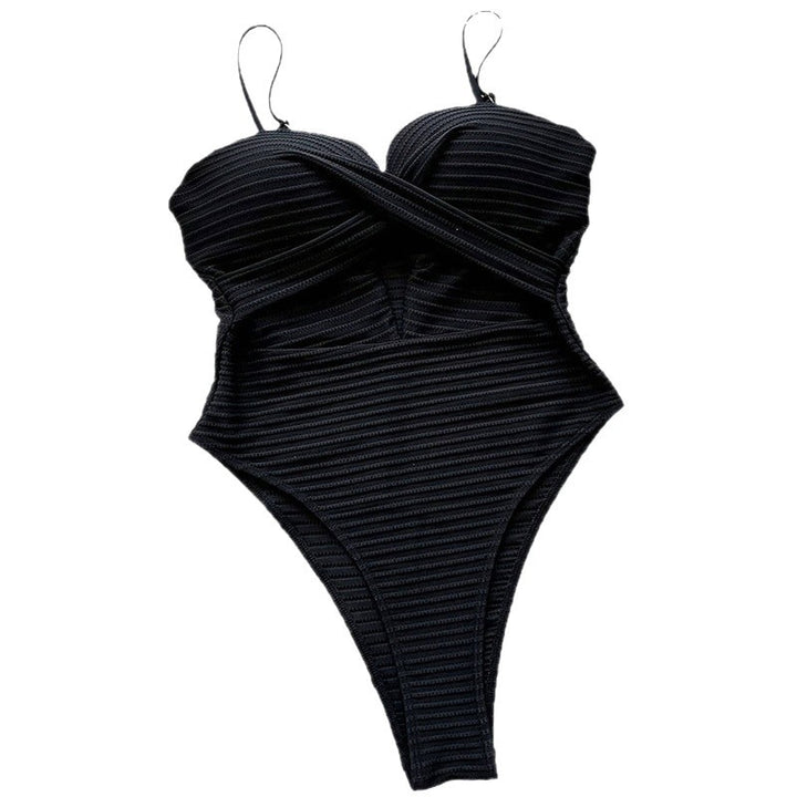 Damen Einteiler Badeanzug mit raffinierten Schnitt- und Rippendetails Drune