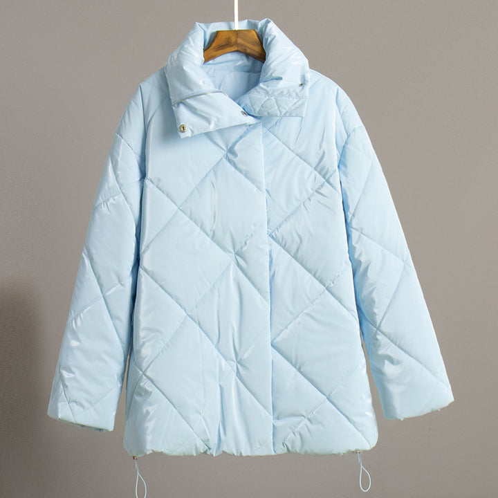 Damen Warm gefütterte Steppjacke mit modernem Kragen und verstellbarem Saum Drune